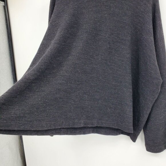 Eskandar Lagenlook Wool Blend Mock Neck Grey Oversized Drop Shoulder Sweater 1 - Picture 9 of 9